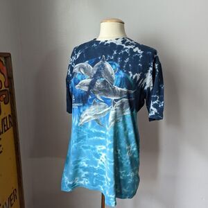 Vintage Distressed Tie-Dye National Aquarium in Baltimore Dolphin T-shirt Size M
